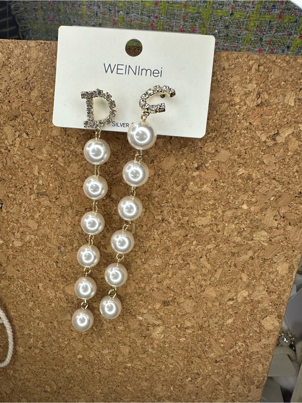 Gold-tone Pearl Drop Dangle Earrings